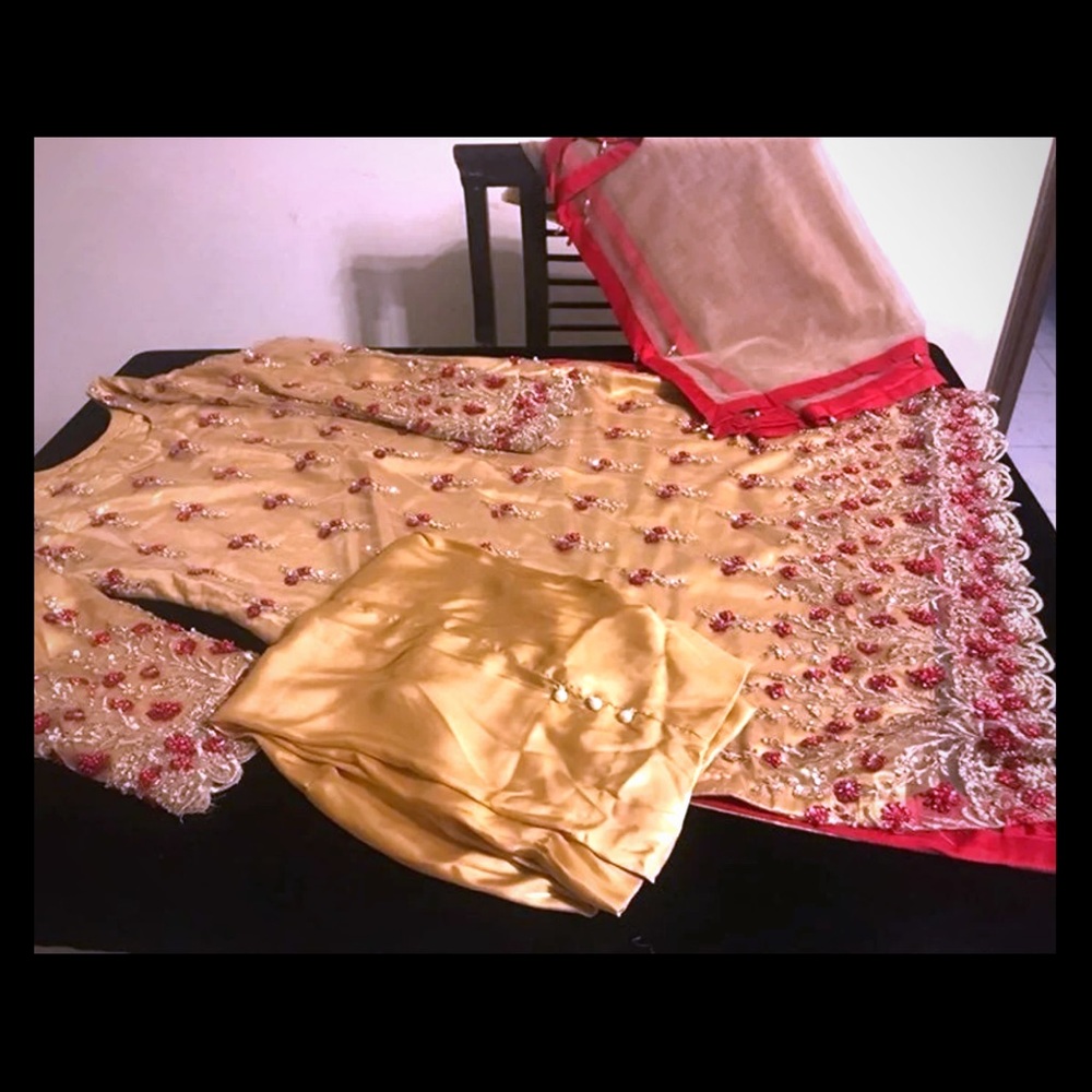 Bridal Pakistani Handmade Anarkali bead maxi dress